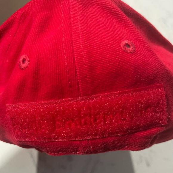 Solid red cap with velcro on front and rear for patches and name tags - Picture 4 of 4